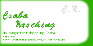 csaba masching business card